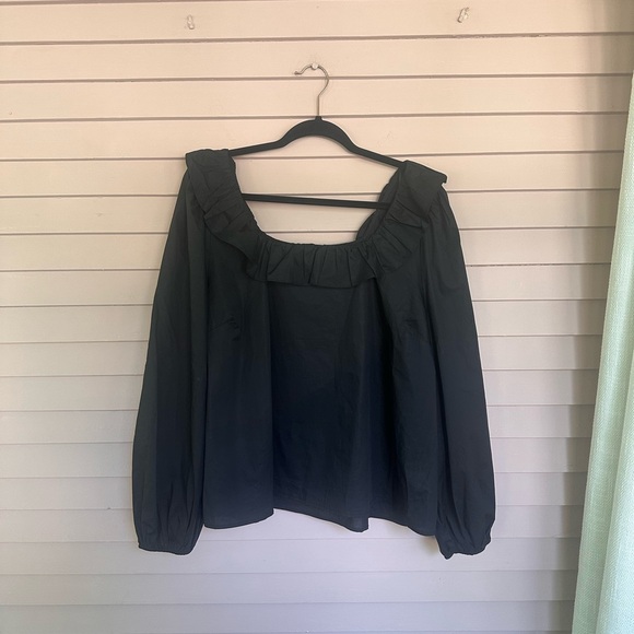 English‎ Factory Black Top Ruffle 1x Womens - Picture 1 of 4
